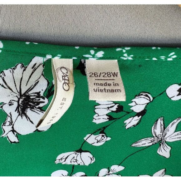 5 for $45 Cato Wrap blouse shirt women’s size 26 - 28 Floral Green - Picture 4 of 7